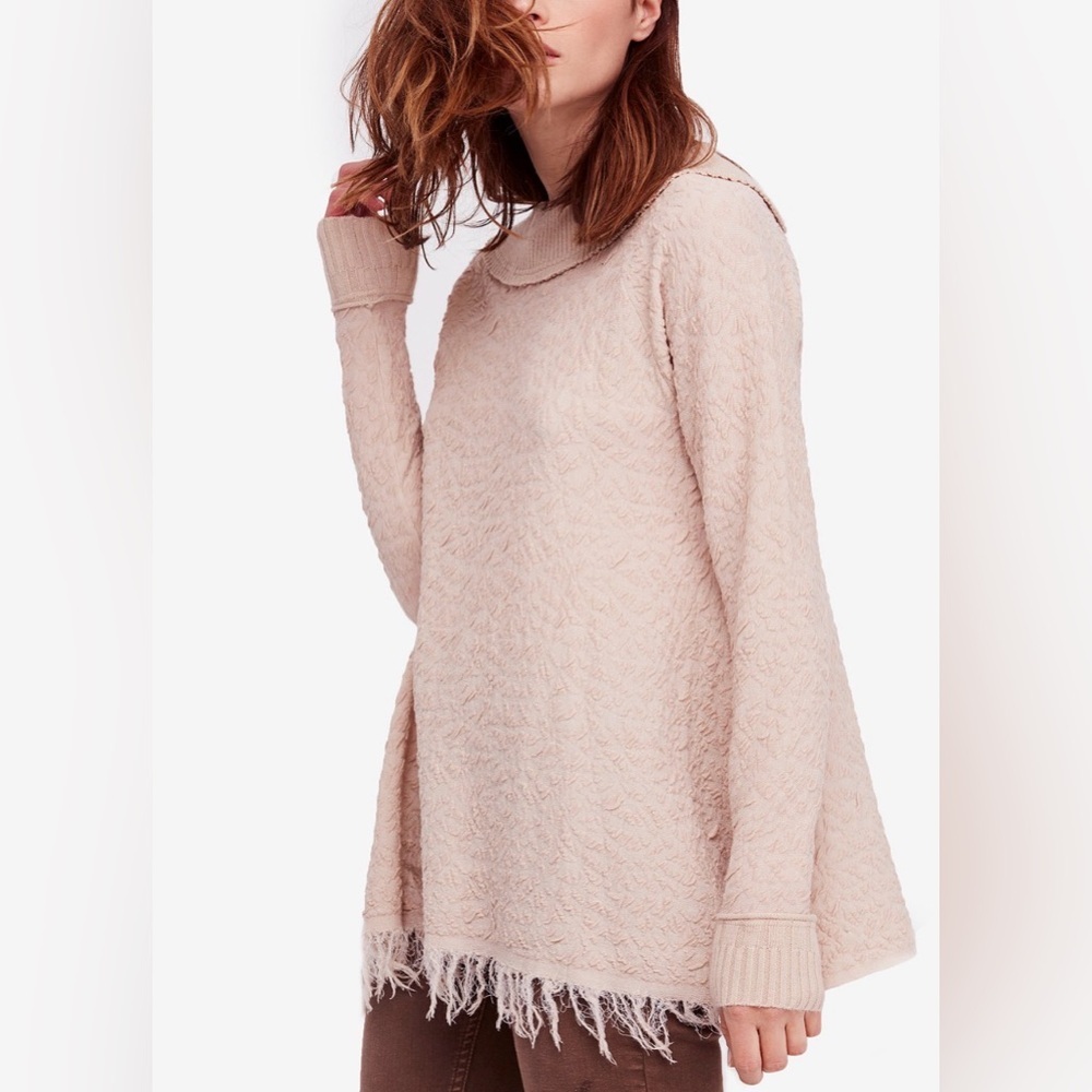 Free People Broken Glass Textured Fringe Tunic